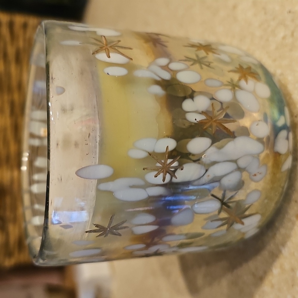Anthropologie Festive Woody Winter Woods & Vanilla Gilded Glass Jar Candle NIB - Picture 4 of 4